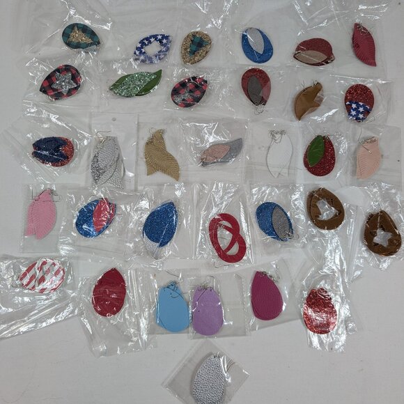 Jewelry - Faux Leather Earrings Lot